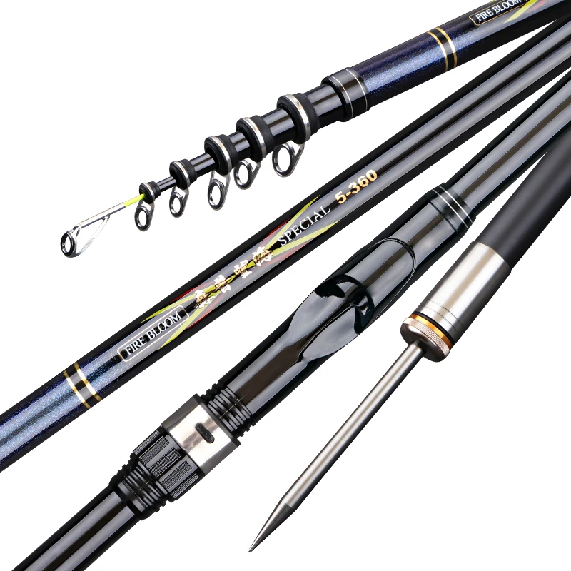 Caña de pescar telescópica ultraligera, giratoria, alimentador de carpa, Roca, duro, alto carbono, 2m3m4m5m - imagen 4