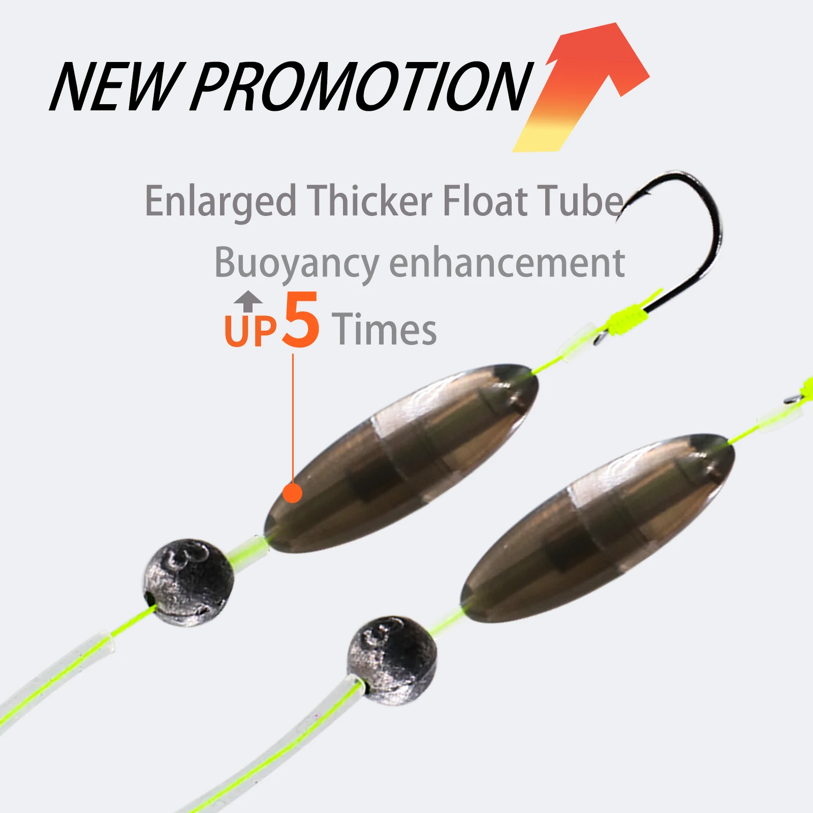 FishTrip-anzuelos anti-inferiores, anzuelos dobles, juego de sedal de pesca antideslizantes, anzuelos para moscas, accesorios de pesca con flotabilidad inferior - imagen 5