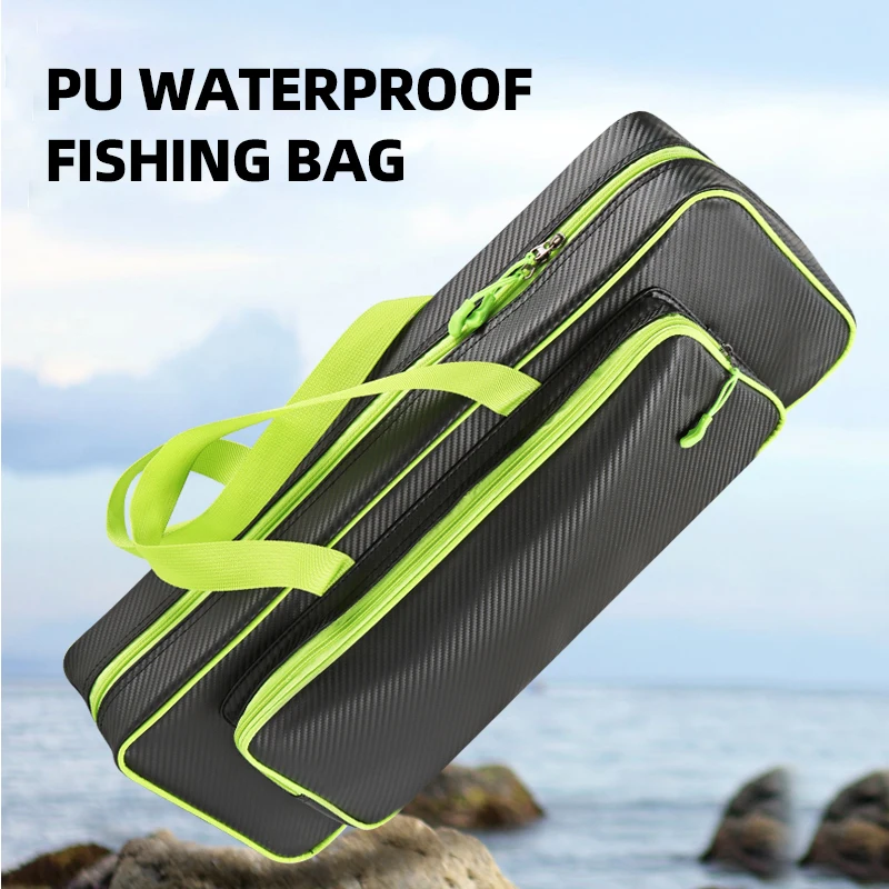 Bolsa de pesca con señuelo, accesorios grandes para cajas de peces, bolsa para caña de entrenamiento de viaje al aire libre, herramientas de transporte de caña de mar multifuncional, bolso de hombro - imagen 4