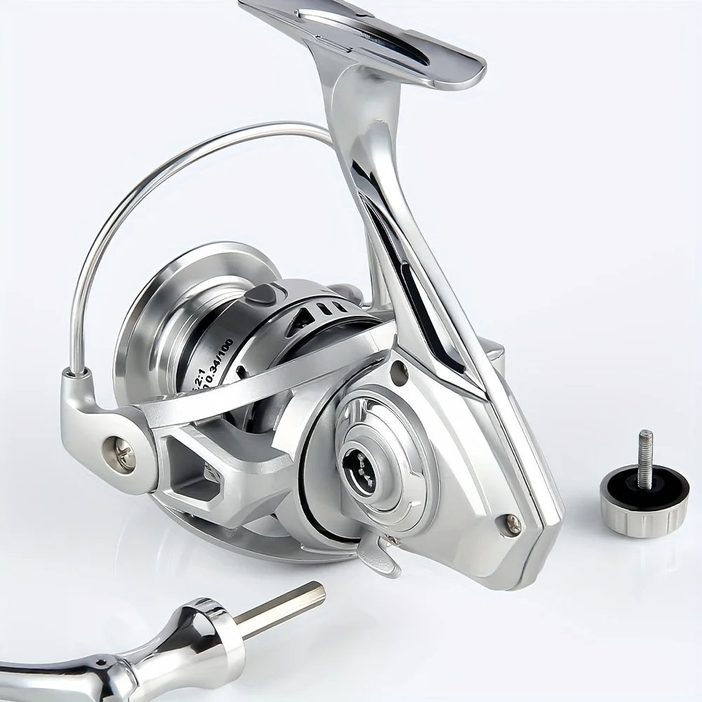 Carrete de pesca totalmente metálico, rueda giratoria, brazo oscilante de Metal, rueda de sedal, rueda de caña de mar, equipo de pesca, carrete de baitcasting, 1 Uds. - imagen 4