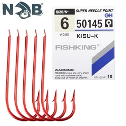 NGB 10 Uds. Anzuelos de pesca de acero rico en carbono tamaño de anzuelos de púas # 6- # 16 accesorios de pesca de carpa juego de anzuelos con ojos Pesca