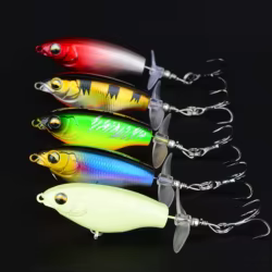 Topwater Whopper Popper – Popper flotante de superficie doble hélice