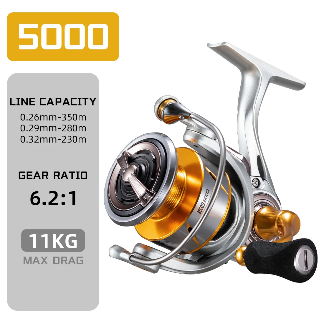 Upgate SeaKnight RAPID2X Speedy Series 2000-6000 carretes giratorios 6,2: 1 4,7:1 rueda de pesca anticorrosión carrete de pesca de agua salada - imagen 3