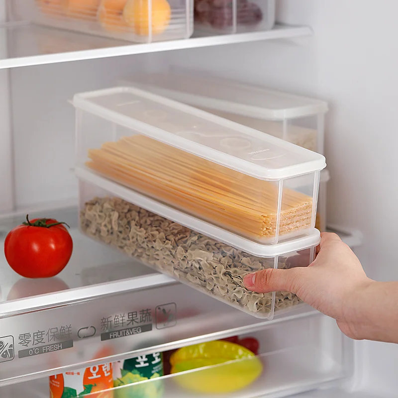 Contenedor de espaguetis para fideos de cocina, caja de almacenamiento para conservación de cereales para el hogar con cubierta, caja de espaguetis, contenedor de alimentos para cocina - imagen 5