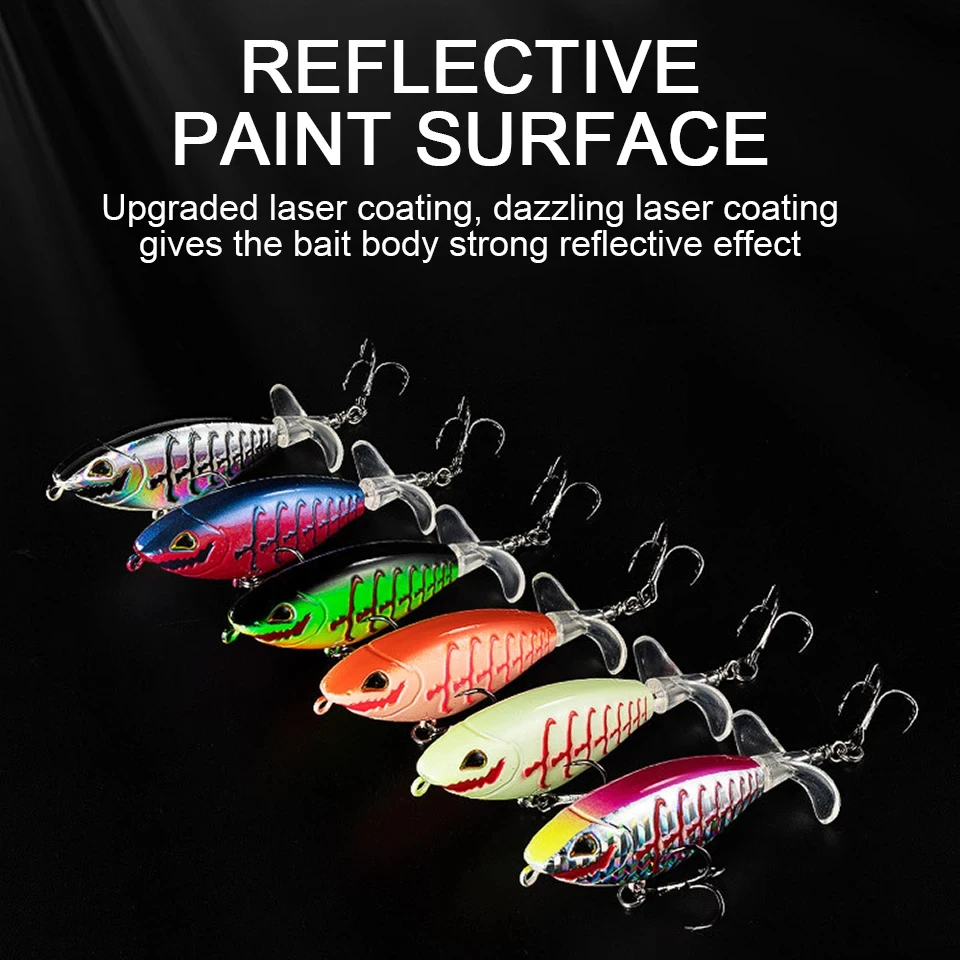 WALK FISH-señuelo de pesca Artificial, 1 piezas, Popper, 6,5g, 12,3g, Topwater, Plopper duro, cola giratoria suave, aparejos - imagen 5