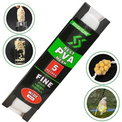 Sougayilang 5m PVA Vissen Mesh PVA Mesh Wateroplosbare Mesh Karpervissen Feeder Val Aas Netten Vissen Gereedschap 18/25/37/44mm