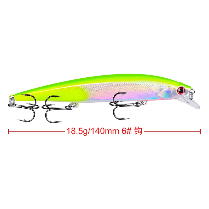 Señuelo de Pesca de pececillos biónicos, cebo duro Artificial para curricán de lubina, 14cm, 18,5g, Crankbait, Wobblers, ojos 3D para Pesca de carpa, 1 piezas - imagen 3