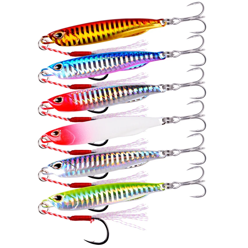 Señuelos de Metal delgado para pesca, cebo de fundición, cuchara de 10G, 15G, 20G, 30G, 40G, 6 piezas - imagen 4