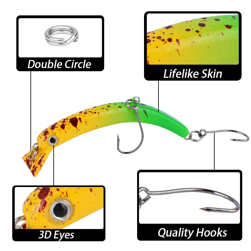 1 Uds Mini Wobblers de pececillo de hundimiento lento anzuelos triangulares peces Popper aparejos de lubina Señuelos de pesca Crankbait cebo de plástico duro - imagen 4