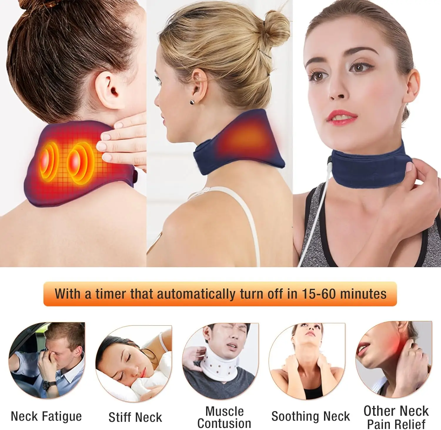 Electric Heating Scarf USB Heated Neck Wrap Winter Warm Neck Ring For Cycling Camping Hiking Skiing Universal Warmful Scarves