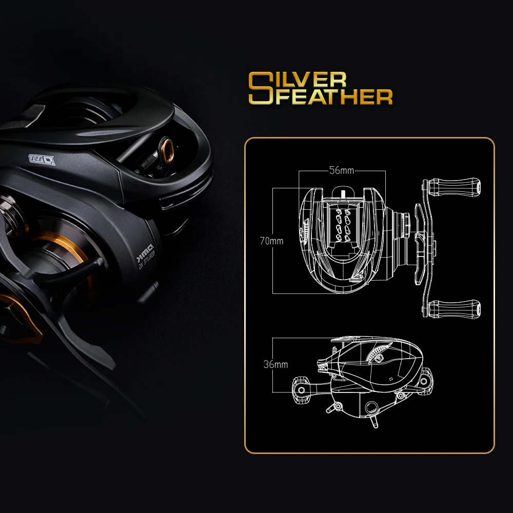 Cuerpo de aluminio PURELURE, carrete de 4g de pluma plateada, carrete ultraligero BFS FINESSE Baitcasting, bobina de pesca Baitcast para trucha Shad - imagen 4