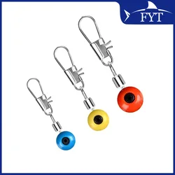 Gancho de línea de pesca de 100 unids/bolsa, Conector de Clip de vástago giratorio, espacio marino de granos del señuelo, Conector de anzuelos de pesca