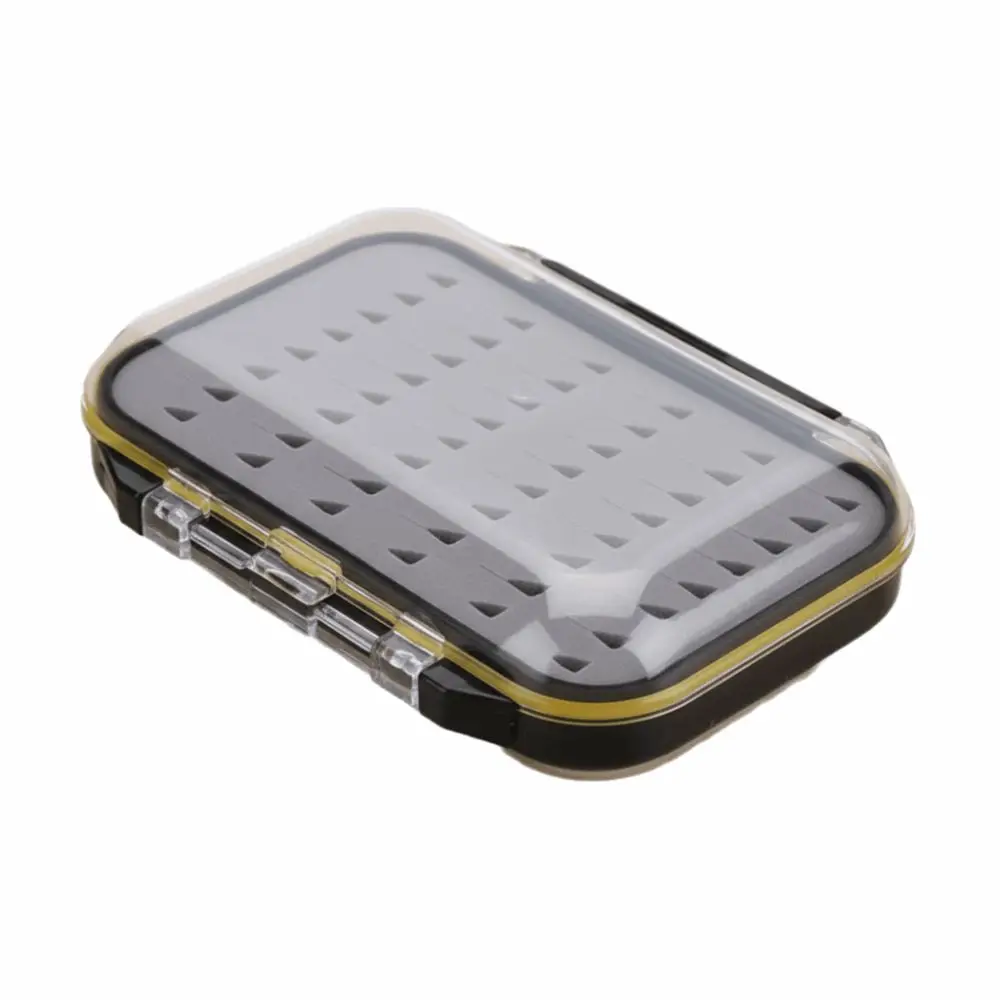 Caja de cebos de pesca con mosca duradera de doble cara, caja de señuelos con mosca acolchada de espuma de plástico, tapa transparente, caja impermeable para moscas, almacenamiento de ganchos - imagen 4