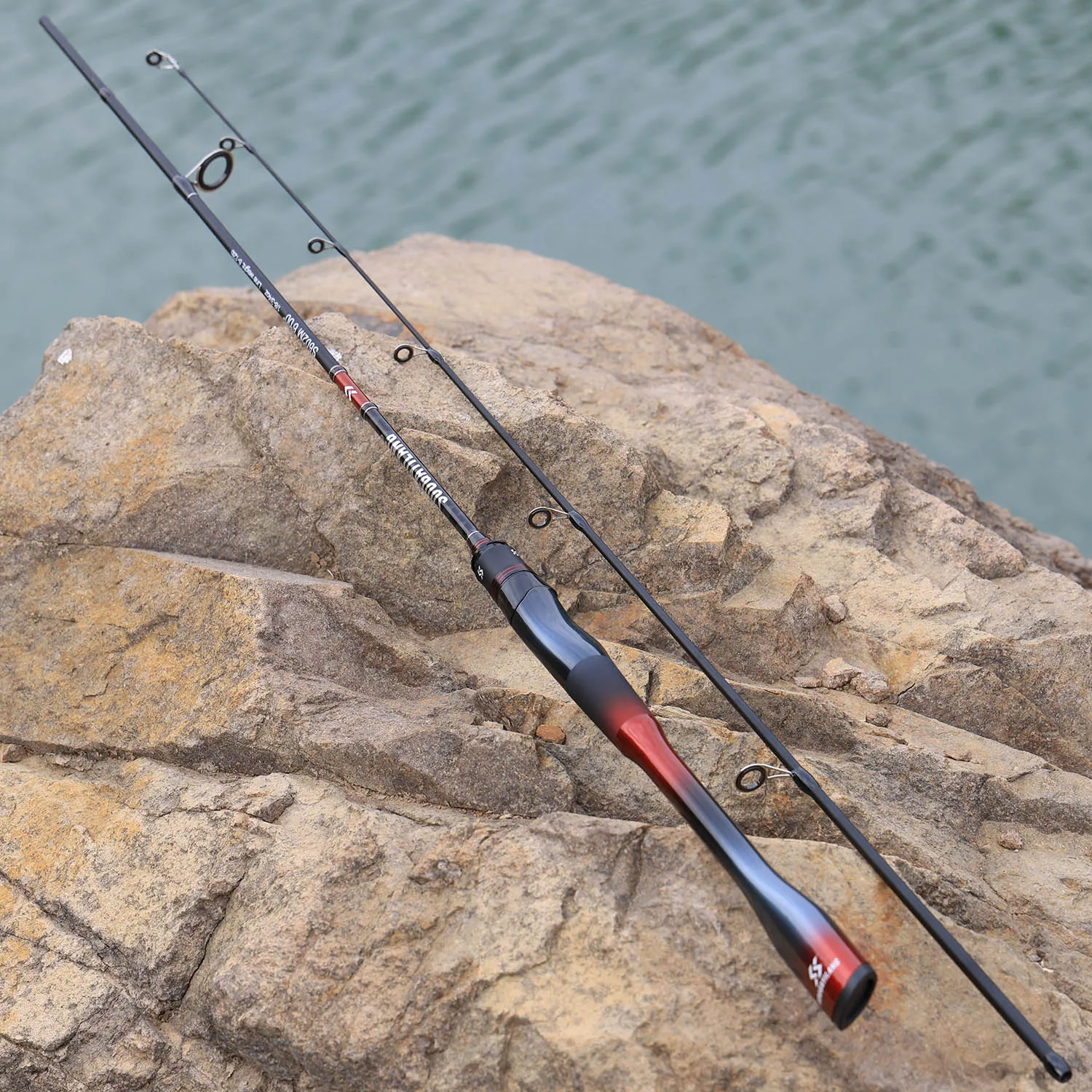 Caña de pescar con señuelo Sougayilang, caña de fibra de cangrejo de 1,8 m, 2 secciones, herramientas de caña de pescar giratoria, lubina, trucha, Pesca de agua dulce - imagen 4