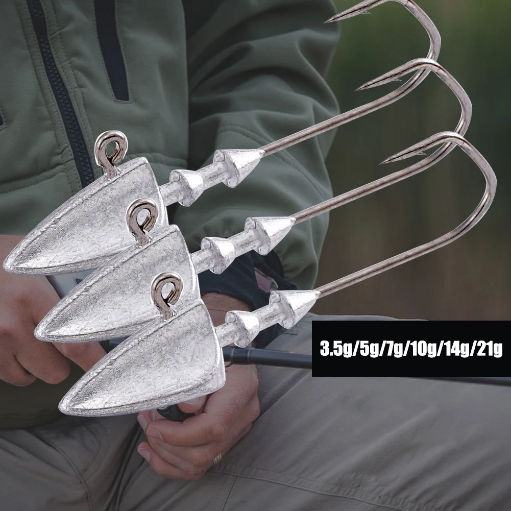 Anzuelos de plomo con púas para gusanos, señuelo suave para pesca en agua salada, 3,5g/5g/7g/10g/14g/21g