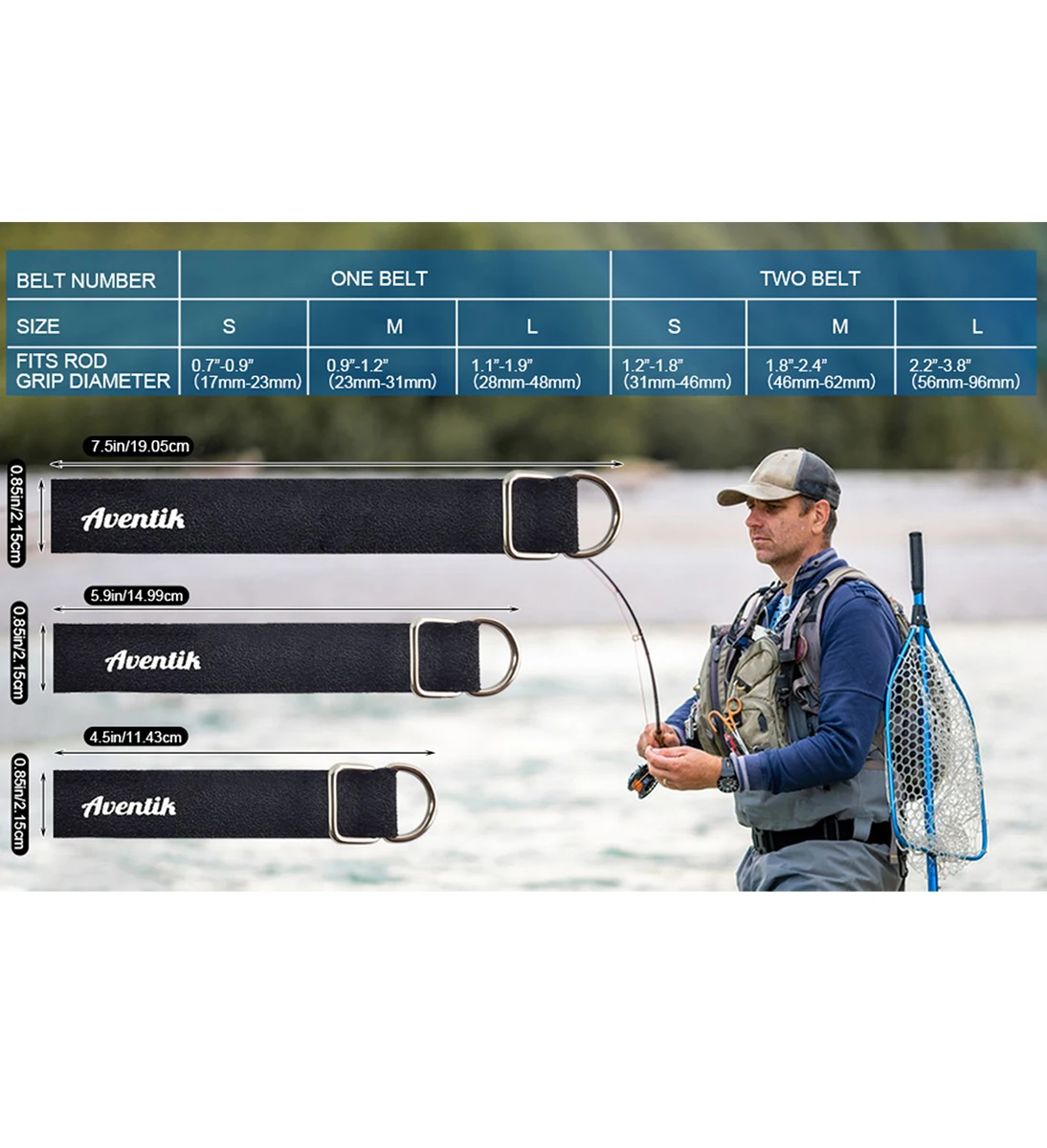 Cinturones de amarre para caña de pescar TPC de alta elasticidad Aventik, correas para caña de pescar y paletas de kayak. - imagen 3