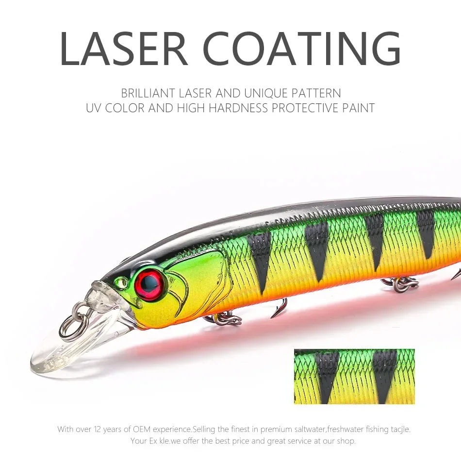 Señuelo de Pesca flotante de 15,5g/115mm, cebo profundo fundido, manivela, Wobbler, Swimbait, carpas, novedad - imagen 4