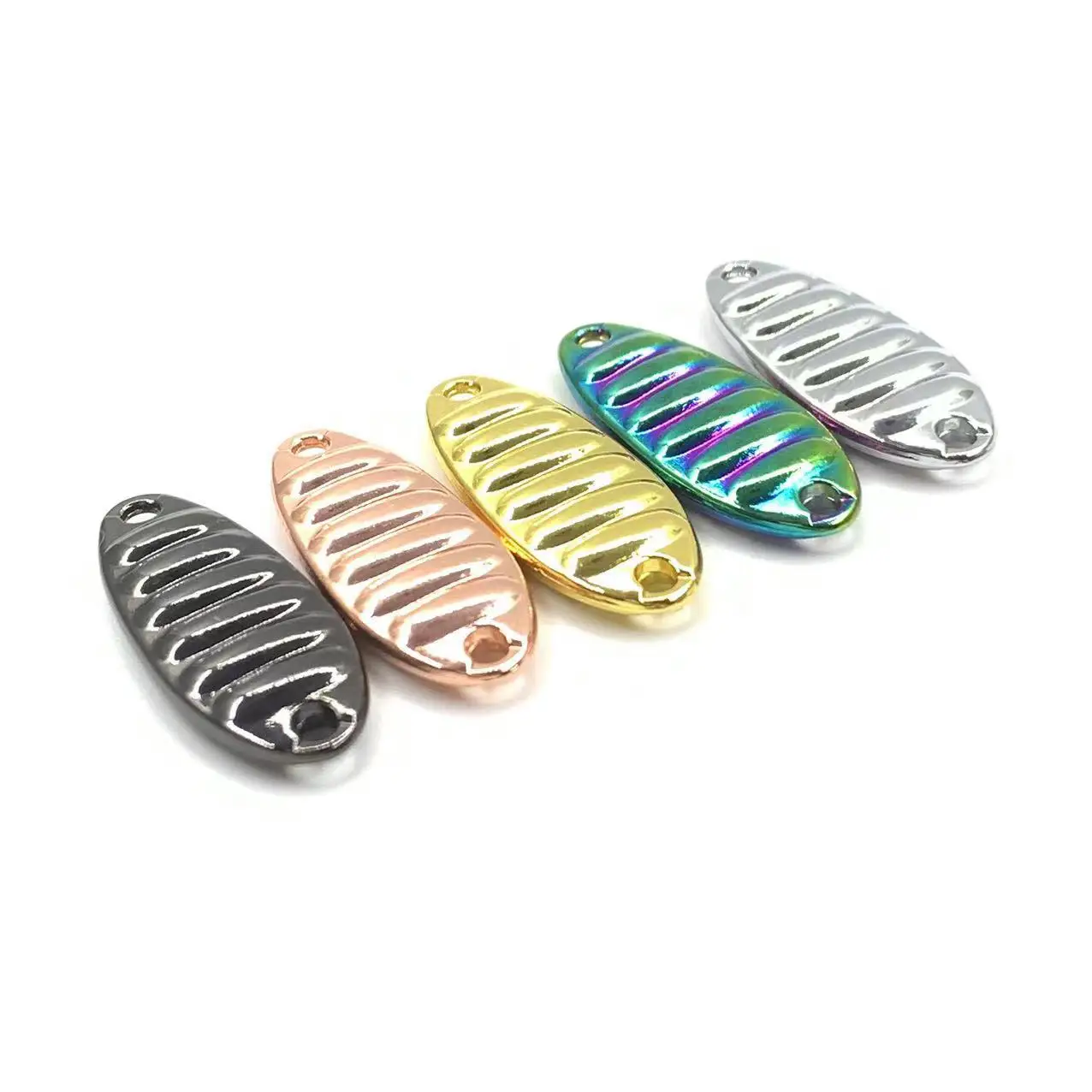 500 Uds aparejos de Pesca Spinner cuchara cuchillas Metal oro plata Color lentejuelas cebos duros Señuelos de Pesca Spinner para lubina Lucio Pesca - imagen 3