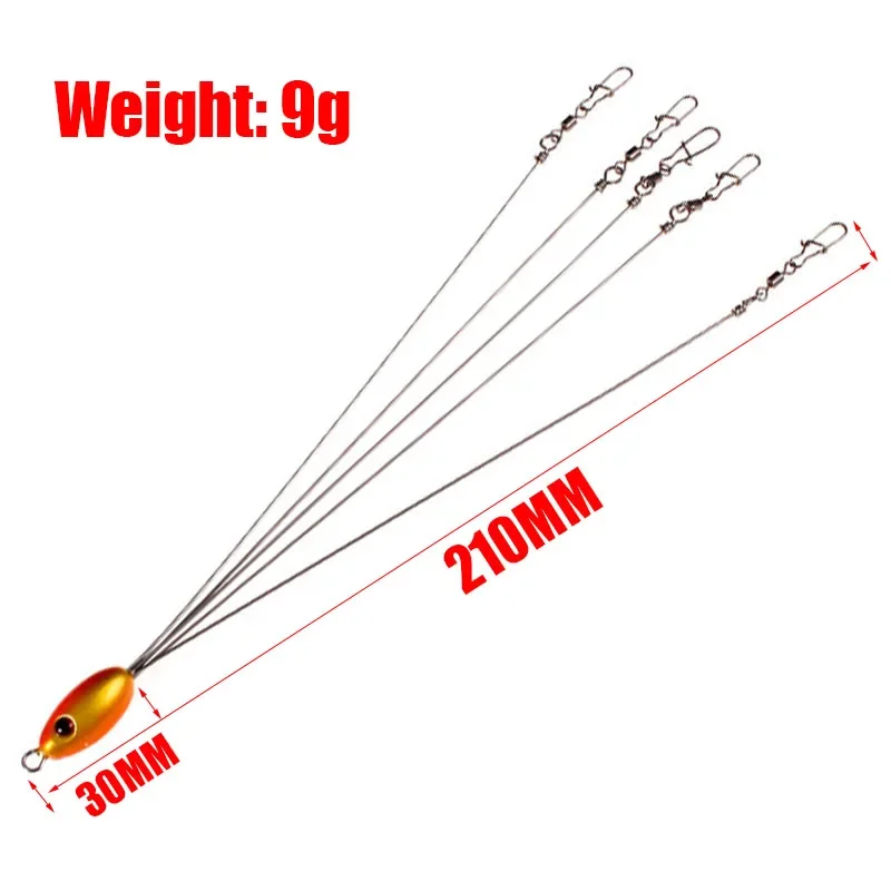 Aparejo Alabama de acero inoxidable, señuelo giratorio, grupo de aparejos de pesca, cebo de pesca 3D de alta calidad, 21cm, 9 señuelos, accesorios, 1 ud. - imagen 4