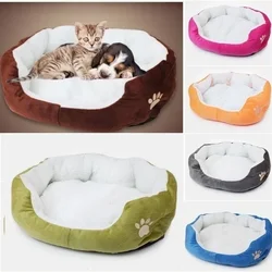 Cama para perros de terciopelo súper suave, estera para mascotas, impermeable y cálida, cama Circular lavable para gatos y perros, suministros para dormir para mascotas