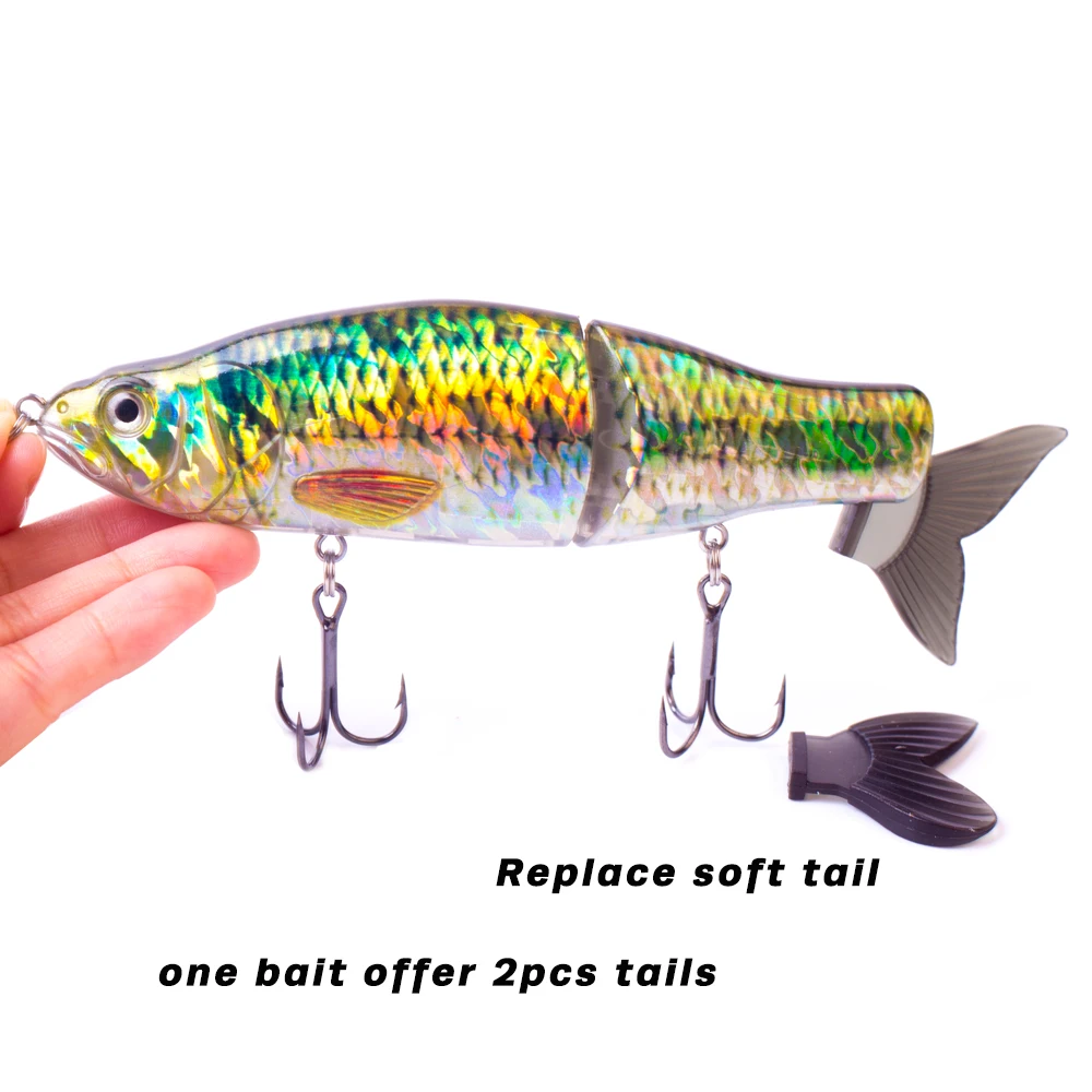 CCLTBA-Cebo de sábalo planeador, 2 tipos, Swimbait articulado, cebos duros artificiales, Lucio, lubina, sábalo deslizante, Señuelos de Pesca, aparejos de agua dulce - imagen 4