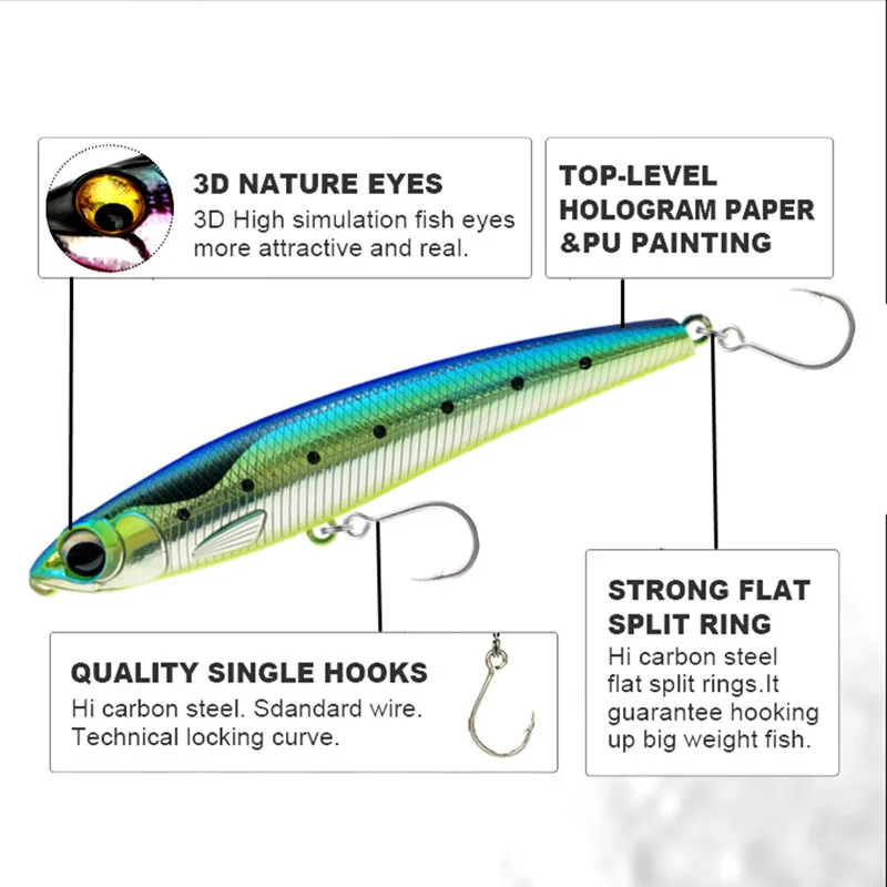 Popper hundido 110mm 60g – Señuelo GT para mar - imagen 2