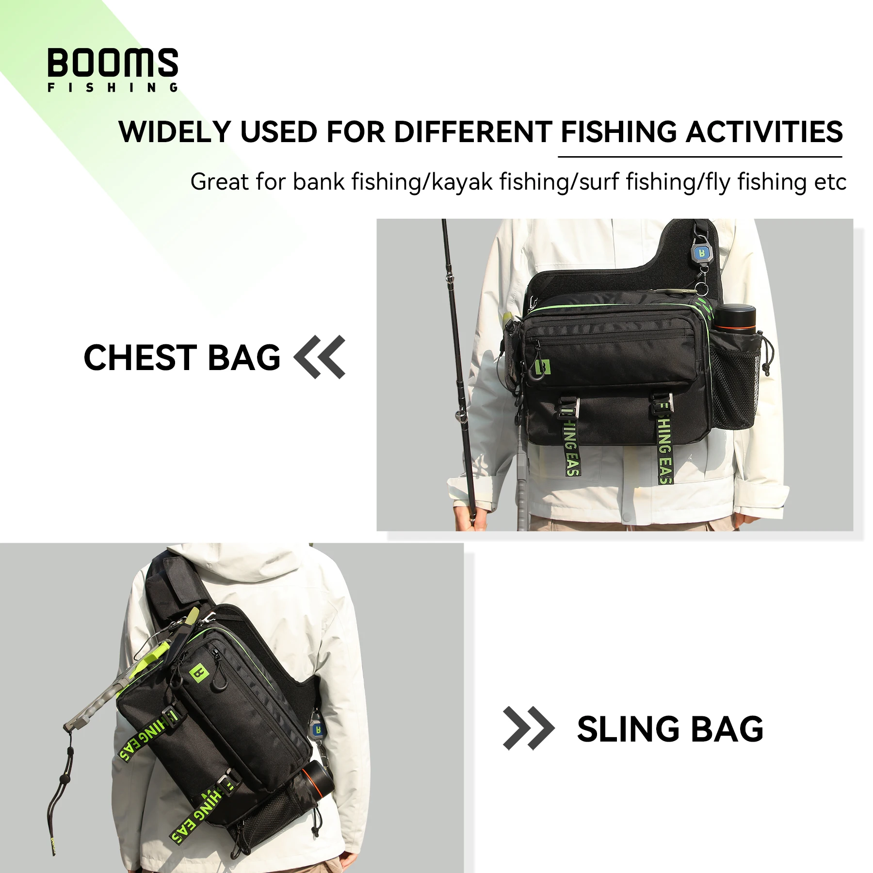 Booms-bolsas multifuncionales para aparejos de pesca, gran capacidad, riñonera de pesca, herramientas de carrete de pesca, caja de aparejos de almacenamiento - imagen 2