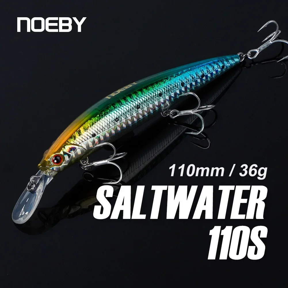 NOEBY 110mm 36g Señuelos de Pesca de pececillo de hundimiento pesado Wobblers rodante cebos duros artificiales Jerkbait para señuelo de pesca de lubina - imagen 3