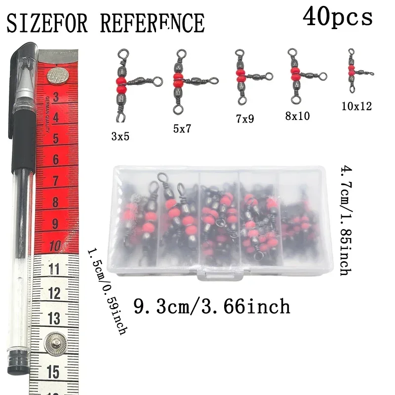 40/120 piezas divisor de cuentas rojas anillo de ocho dígitos nueva herramienta de pesca giratoria de tres puntas japonesa - imagen 4