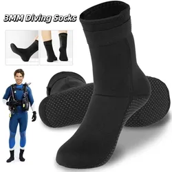 1 par de calcetines de natación de 3MM, calcetines de buceo negros antideslizantes para adultos, calcetines de agua de neopreno, tubo largo 38-46, botas de buceo para surf para hombres