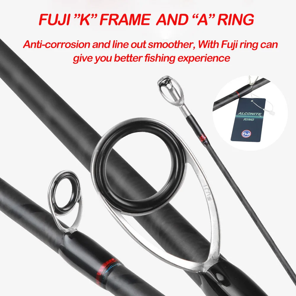 Egi-caña de pescar de carbono, accesorio giratorio de 2,58 m, 862M, 862ML, anillos Fuji, 40T - imagen 4