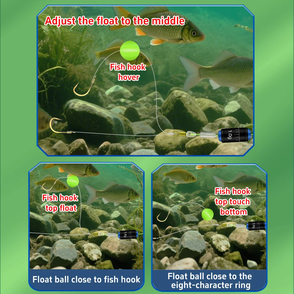 Nuevo juego de sedal flotante de siete estrellas, 2,7-6,3 m, línea principal de PE súper fuerte, plomo, cuentas flotantes, Kit de pesca tradicional de carpa cruciana - imagen 4