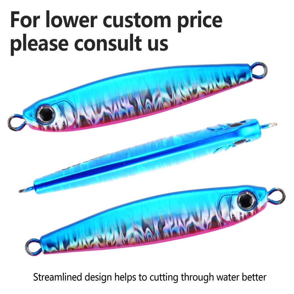 MOOKZZ-señuelo de pesca Jigging de Metal, aparejo de cebo Artificial, Jigging de fundición a tierra, Jigging de lubina, 40G, 60G, 80G - imagen 3