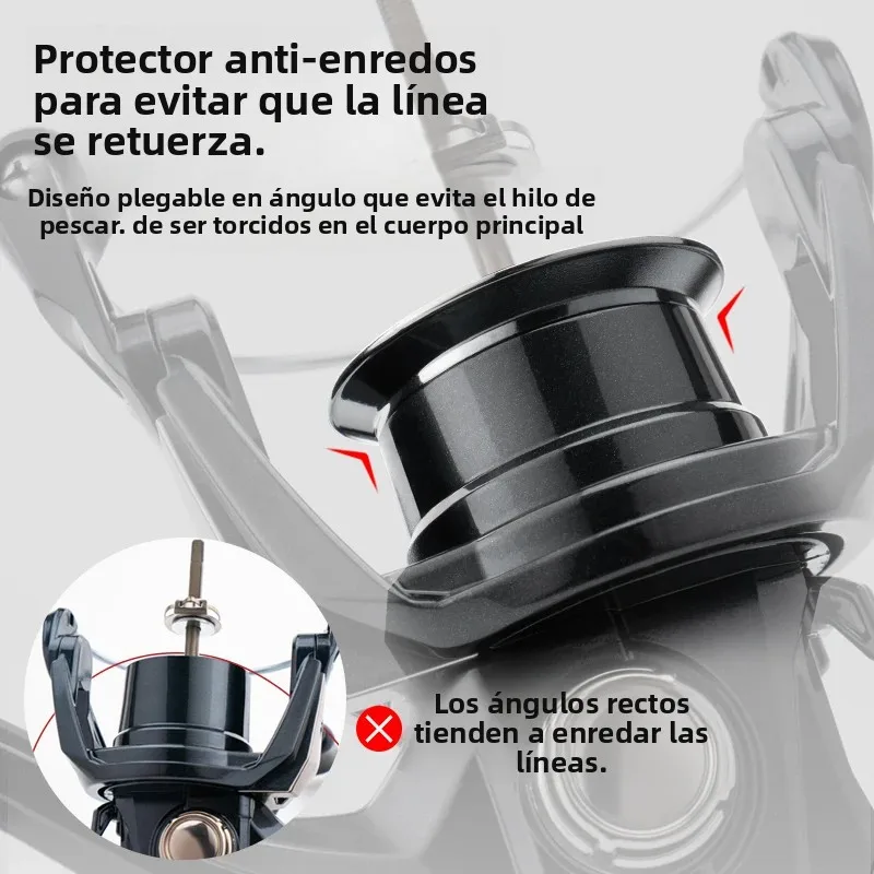 Huidiao-carrete giratorio Ultra X 7 + 1BB, serie 7, husillo de aluminio, juego cero, mango individual/doble, fundición suave para pesca con señuelo - imagen 4