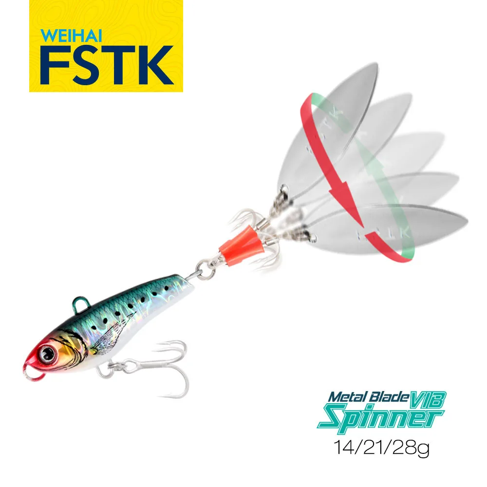 FSTK-caballa de agua dulce para lubina, Metal Vib Shad Casting Shore Jig 14 21 28G, hoja de Jigging, cuchara, señuelo de pesca, aparejos de cebo Artificial