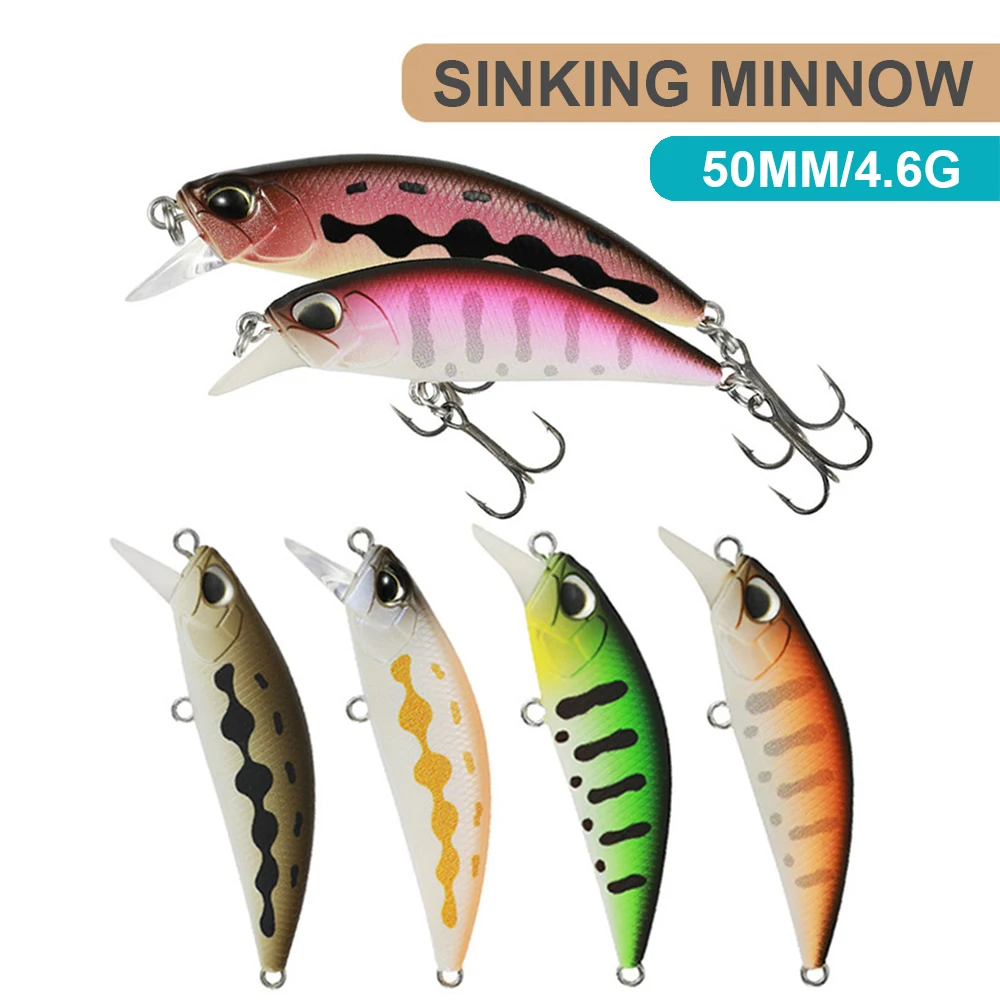 Señuelo de pesca de 5cm y 4,6g, cebo duro Artificial que se hunde, Micro Minnow, Wobbler, Jerkbait, cebo de flujo de tamaño pequeño para lubina, trucha, MN702 - imagen 3