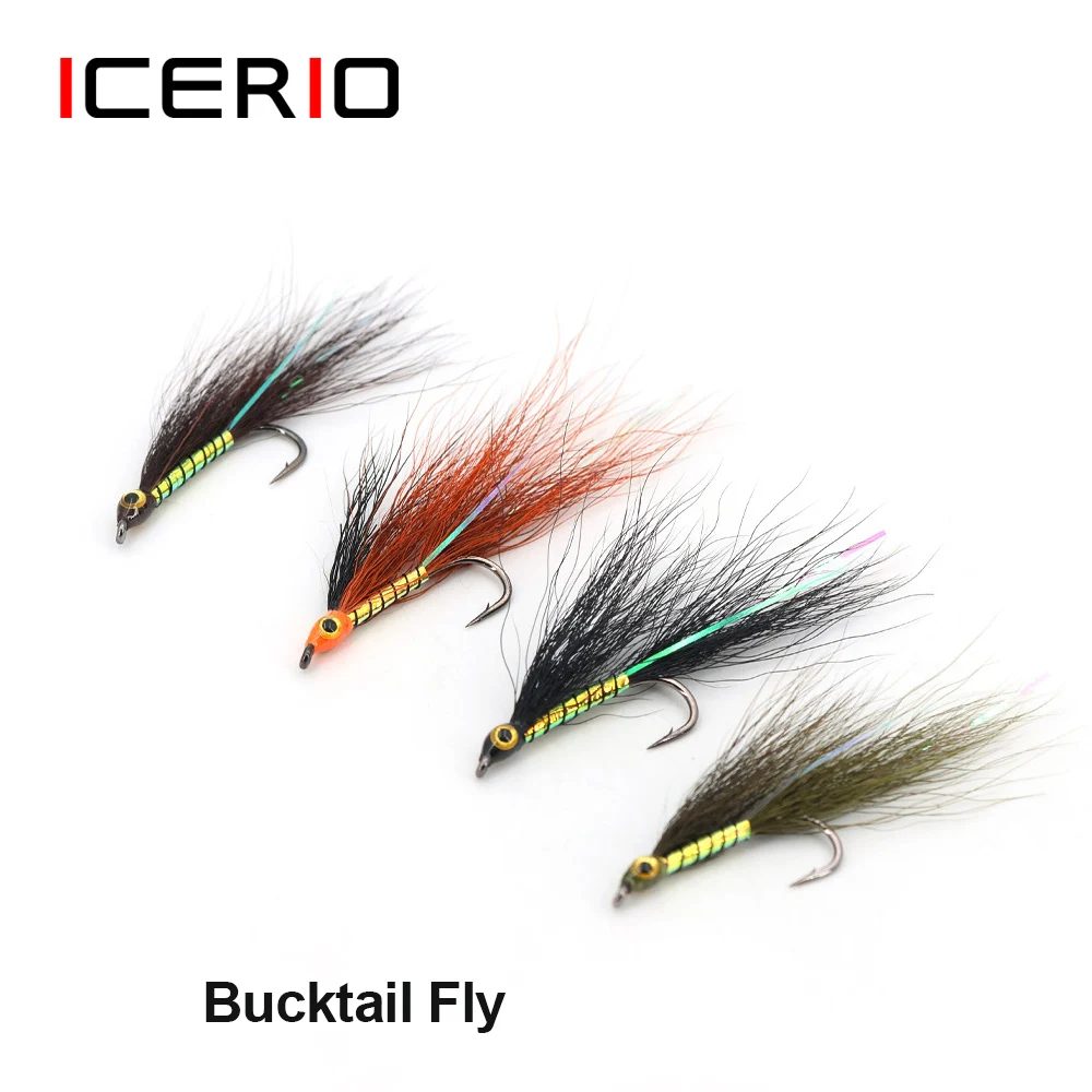 ICERIO Streamer Bucktail Minnow – Ojo 3D para trucha, lucio y lubina