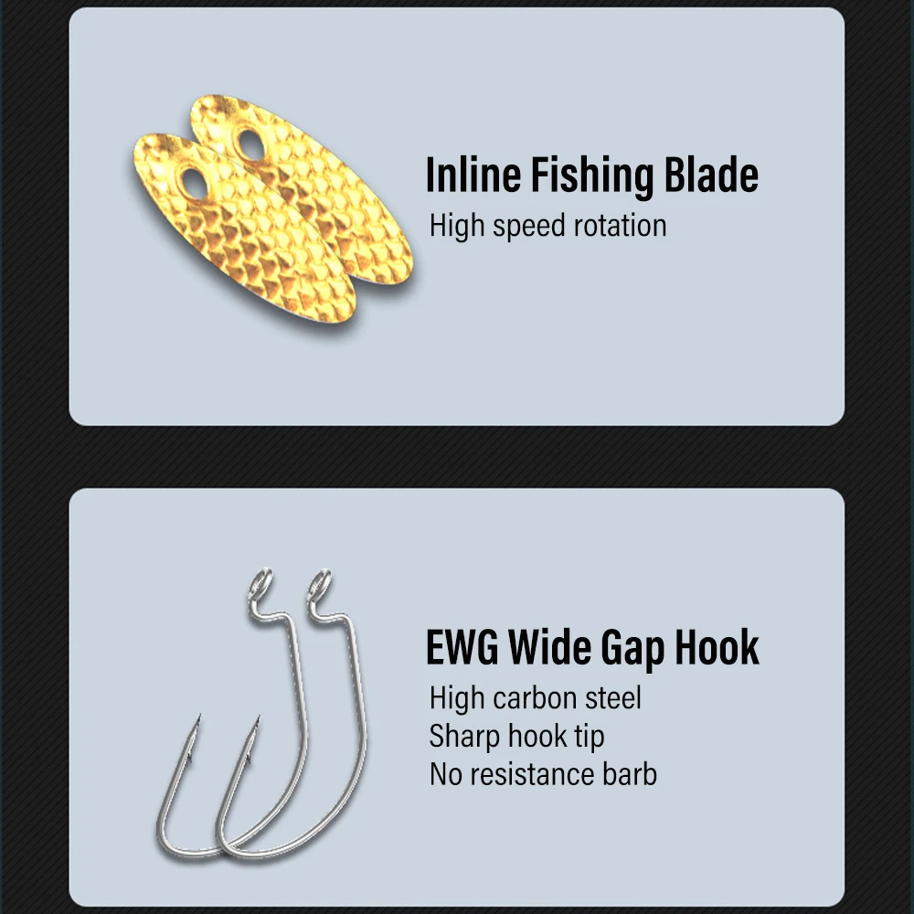 5 uds Texas Rig con plomo de peso de pesca 3,5g-10g aparejo de pesca de Surf para Swimbaits de plástico suave larvas de gusano lubina Walleye bagre - imagen 5