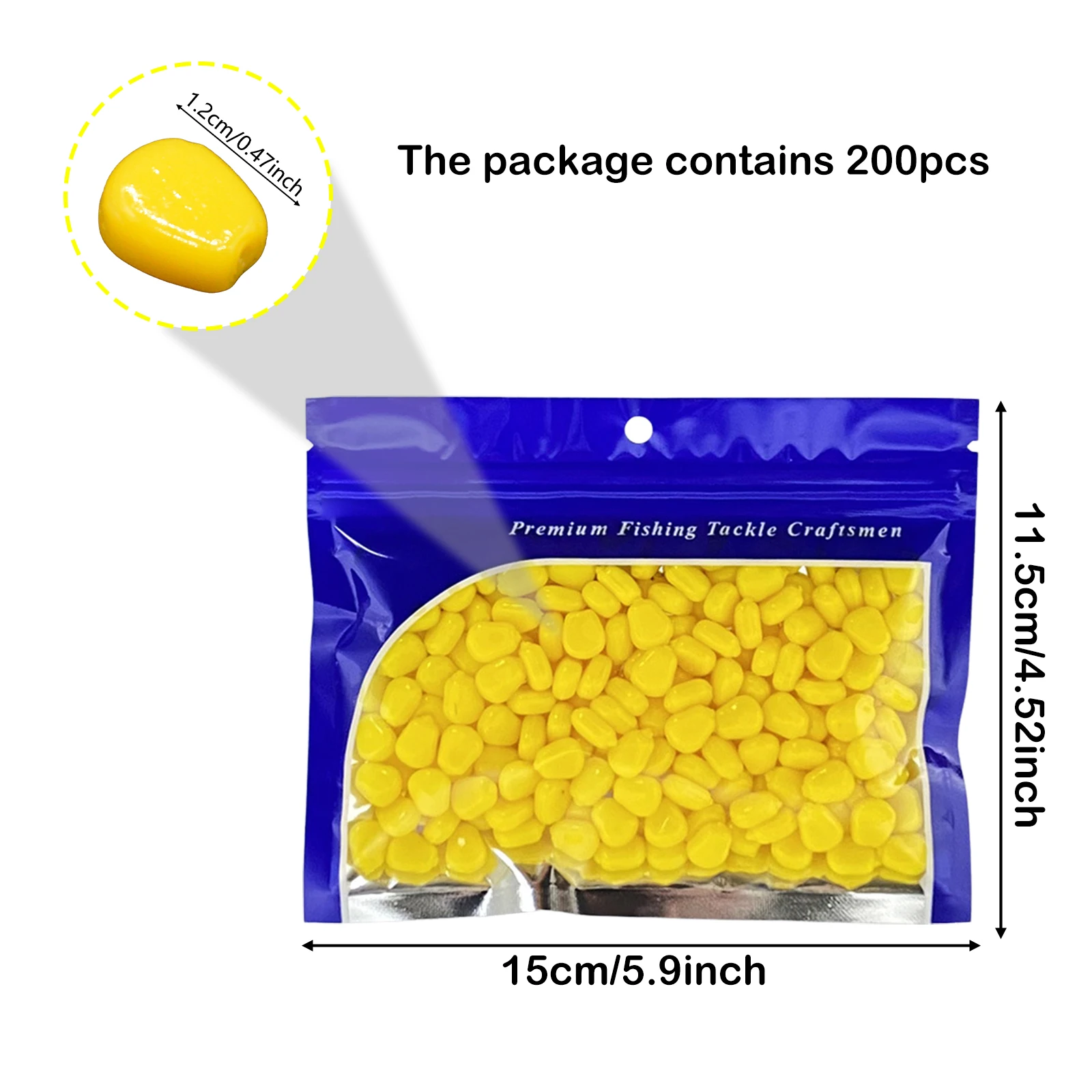 Señuelos artificiales de maíz para agua dulce y salada