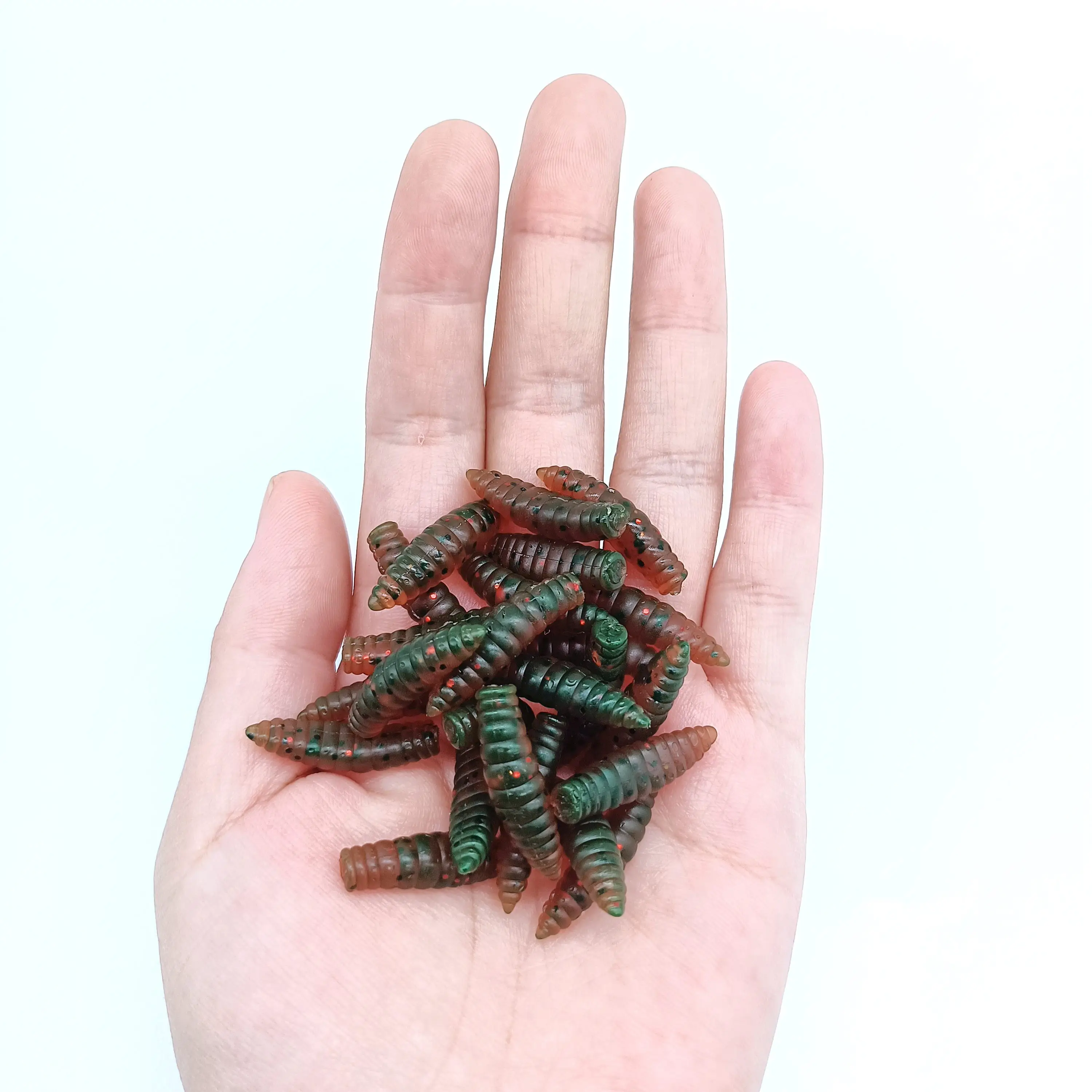 DUODUOYU 20 piezas señuelo de Pesca de gusanos de pan 0,7g/27mm cebos artificiales de silicona Jigging Wobblers lubina carpa Pesca aparejos de Pesca - imagen 3