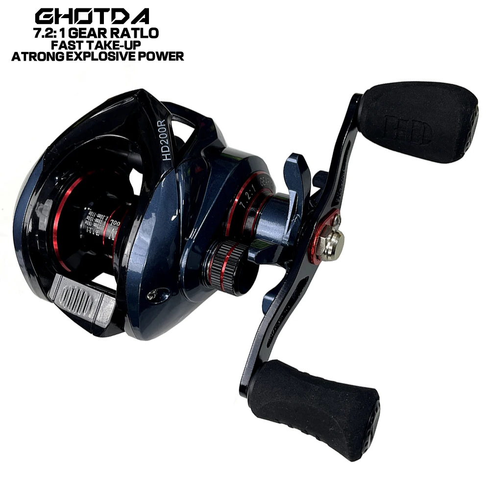 GHOTDA-carrete de pesca Jigging de arrastre máximo, 8kg, 17 + 1 BB 7,2: 1 - imagen 3