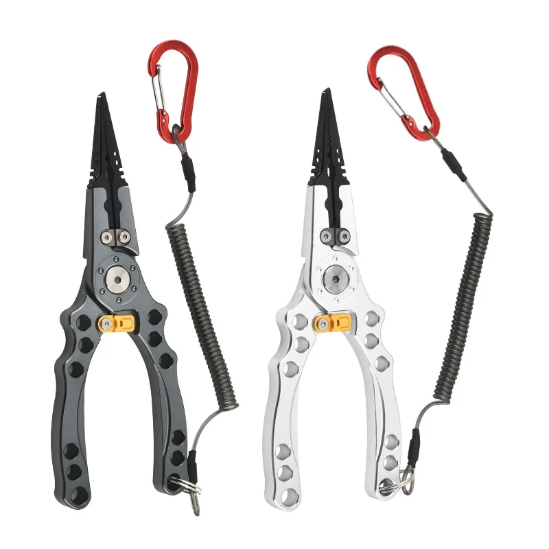 NUNATAK-Alicates de pesca extendidos, tijeras afiladas de 8 colores, tijeras de Metal con cuerda, alicates azules, alicates grises, alicates antideslizantes rojos - imagen 5