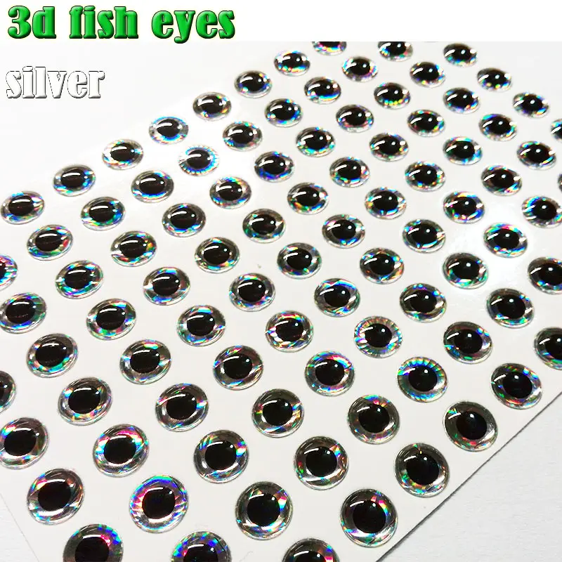Ojos 3D para señuelos de pesca plateados 6 mm – realistas - imagen 2