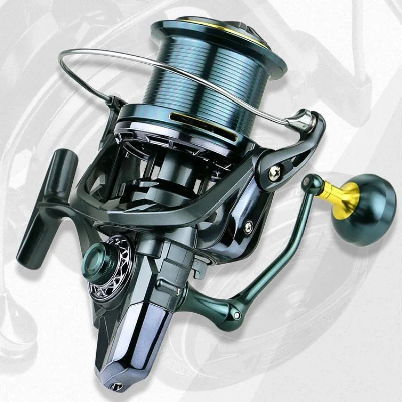 Carrete de pesca de larga distancia 9000-14000, rueda de fundición de Metal de largo alcance, estructura de caña guía, rueda de pesca 4,7:1, 30KG, freno de pesca - imagen 3