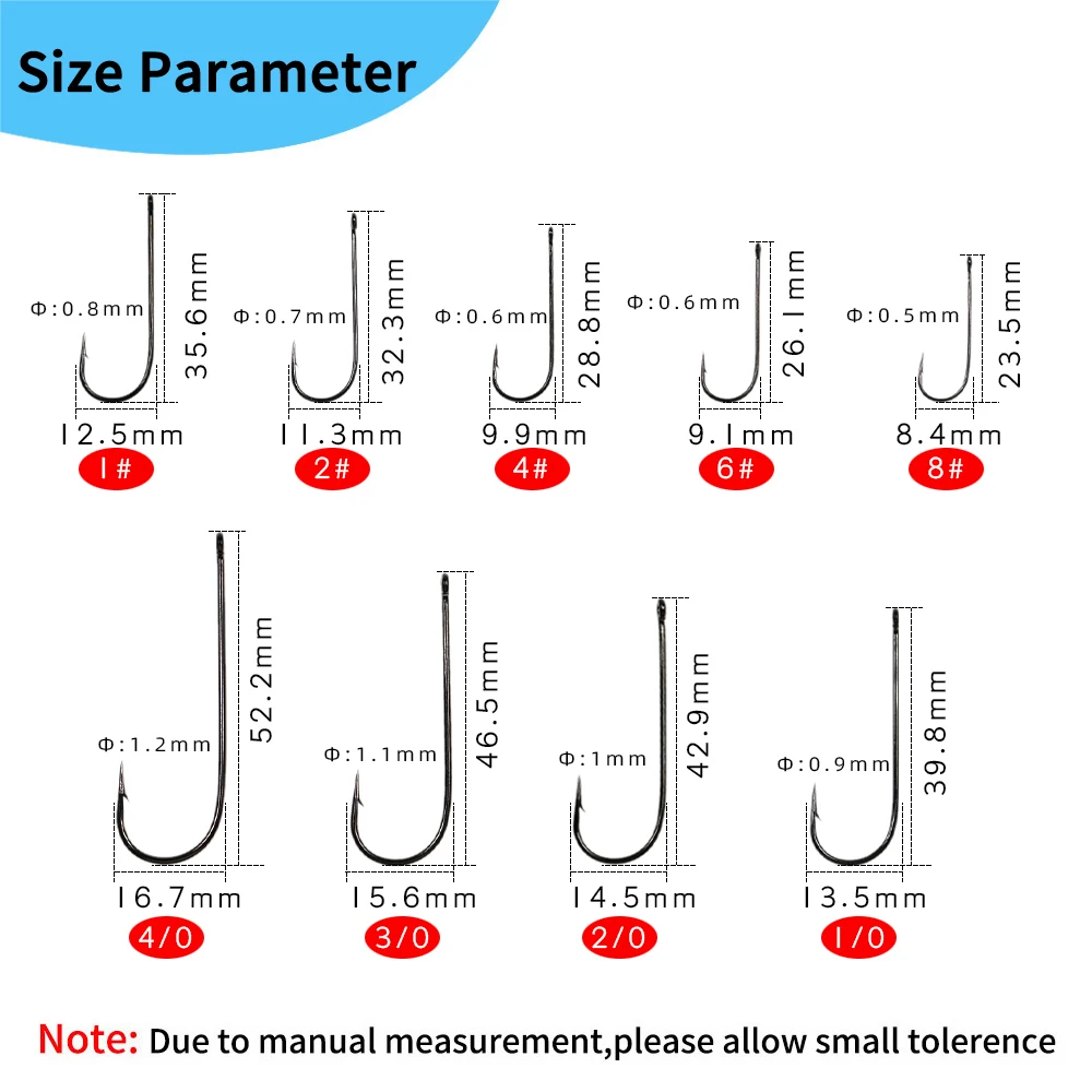 Elllv 50 piezas 8 # - Anzuelo Aberdeen de alambre fino de vástago largo 4/0, cebo vivo para pesca en agua dulce y salada, aparejos Sabiki, anzuelo para mosca de trucha y lubina - imagen 3