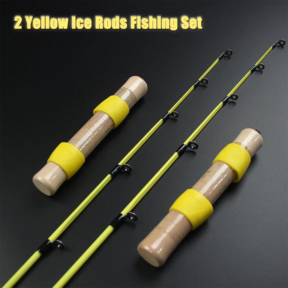 Kit de pesca en hielo con doble caña: doble, diversión para el precio de una caña, punta de caña sensible y no se rompe fácilmente al doblado. - imagen 3
