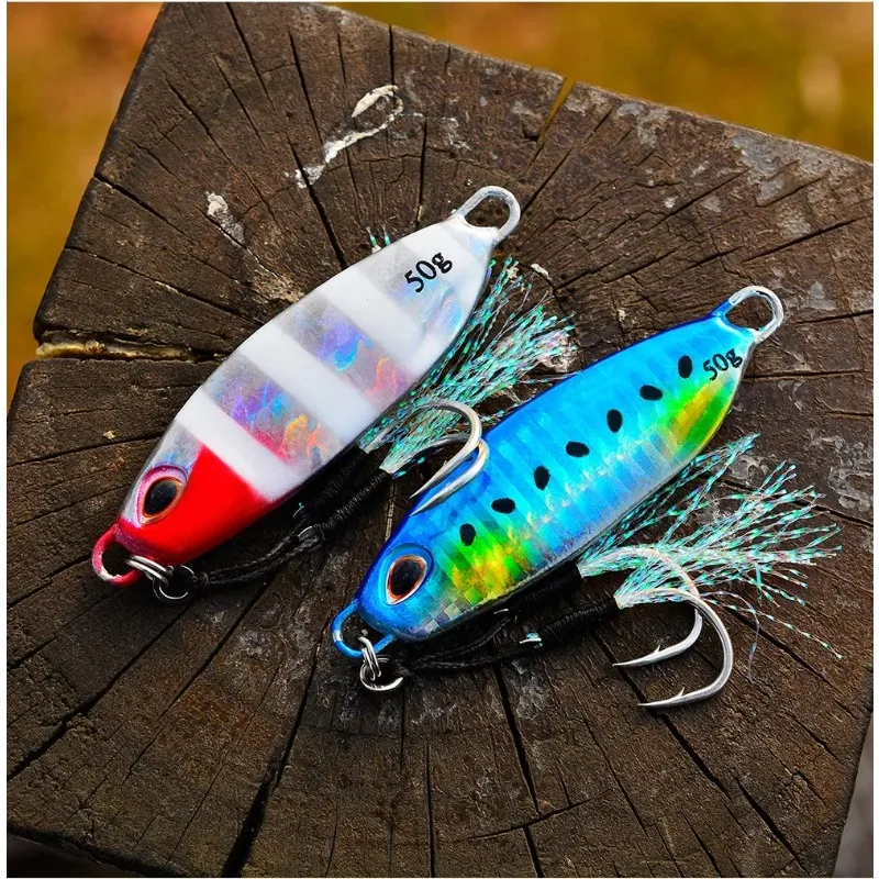 Cebo de pesca Artificial de 10/50g, cebo de Lucio duro para curricán de mar, aparejos de pesca de trucha y Jigging