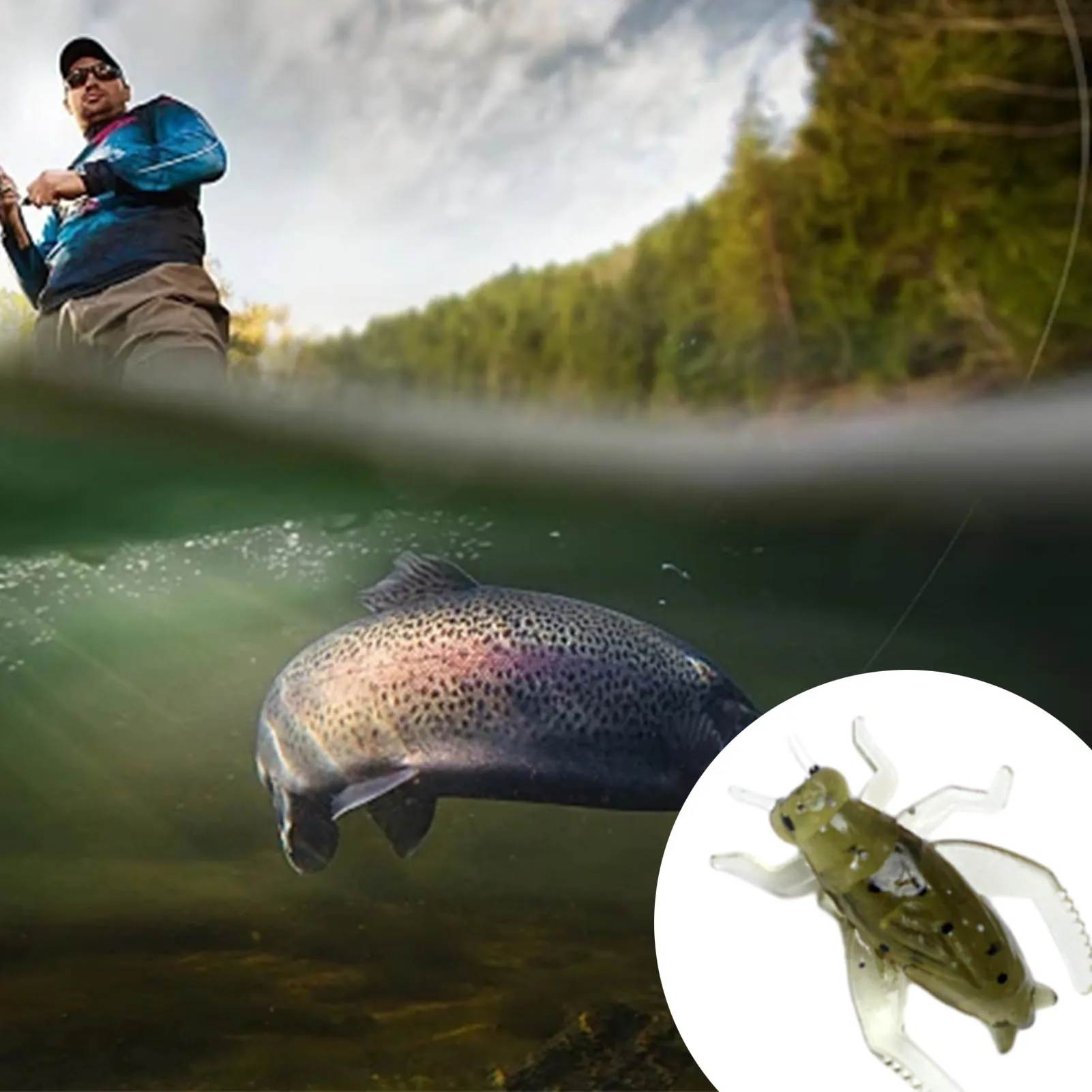 Señuelos de Pesca de piezas, cebo suave de 2,5 cm, Artificial, realista, portátil, duradero, para lubina, trucha, pez negro, 10 Uds. - imagen 4