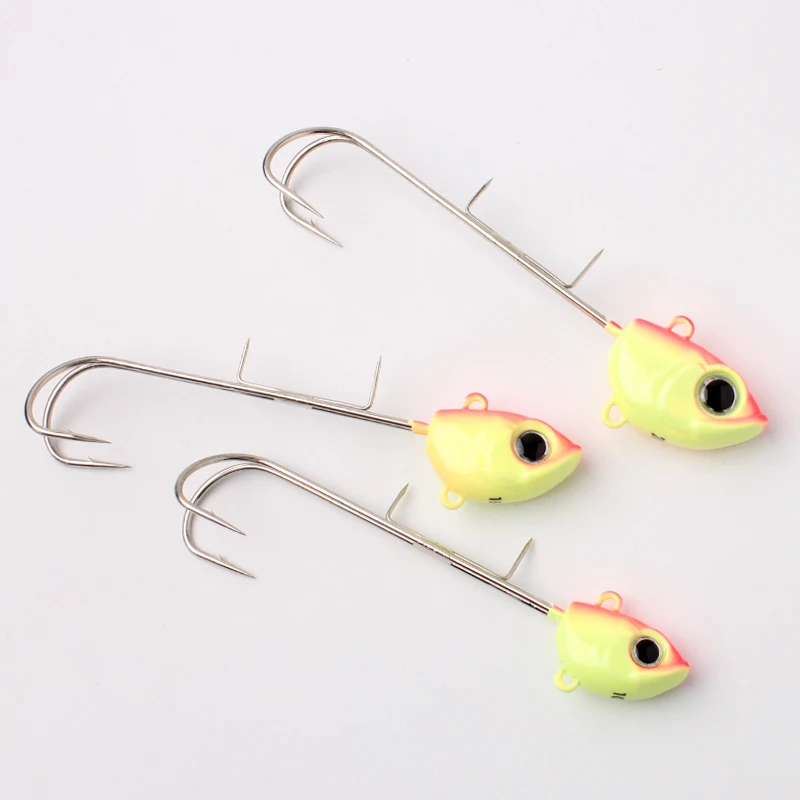 Kawa-anzuelo de pesca Tianya, cabezal de Jigging, 40g/60g/80g, manivela con ojos de pez grande, anzuelos de agua salada para cola de pelo, sepia, 1 ud. - imagen 2