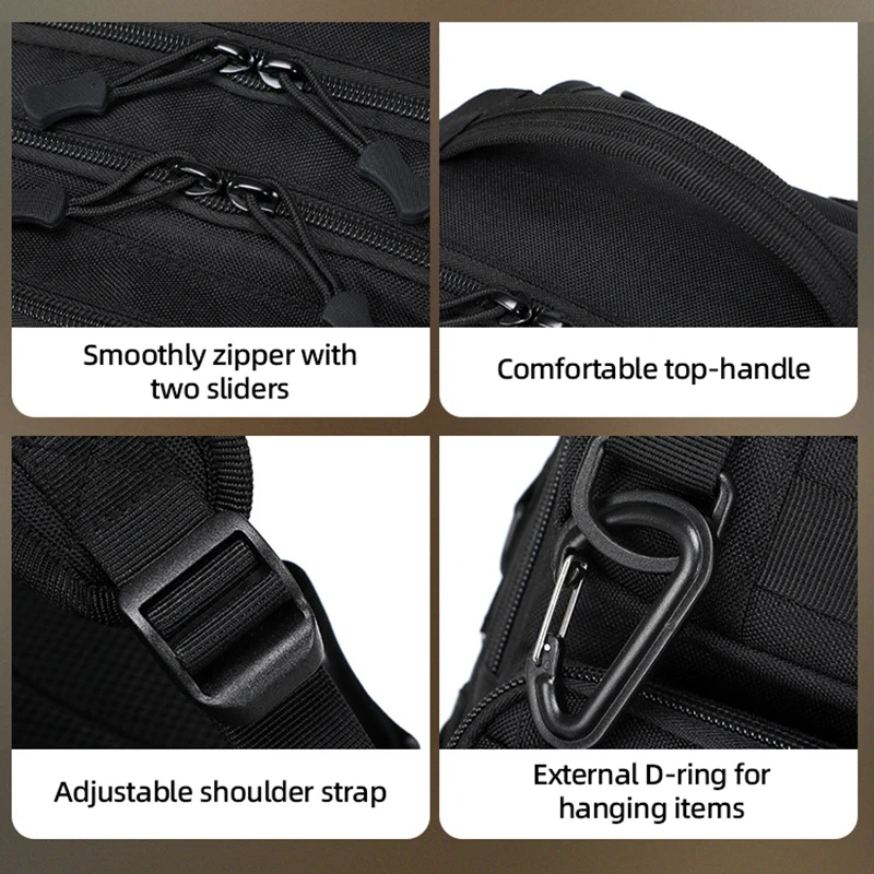 Mochila táctica de pesca con soportes para cañas, bolsa de pecho para viajes al aire libre, escalada, senderismo, ciclismo, señuelo Molle, mochila grande para acampar - imagen 5